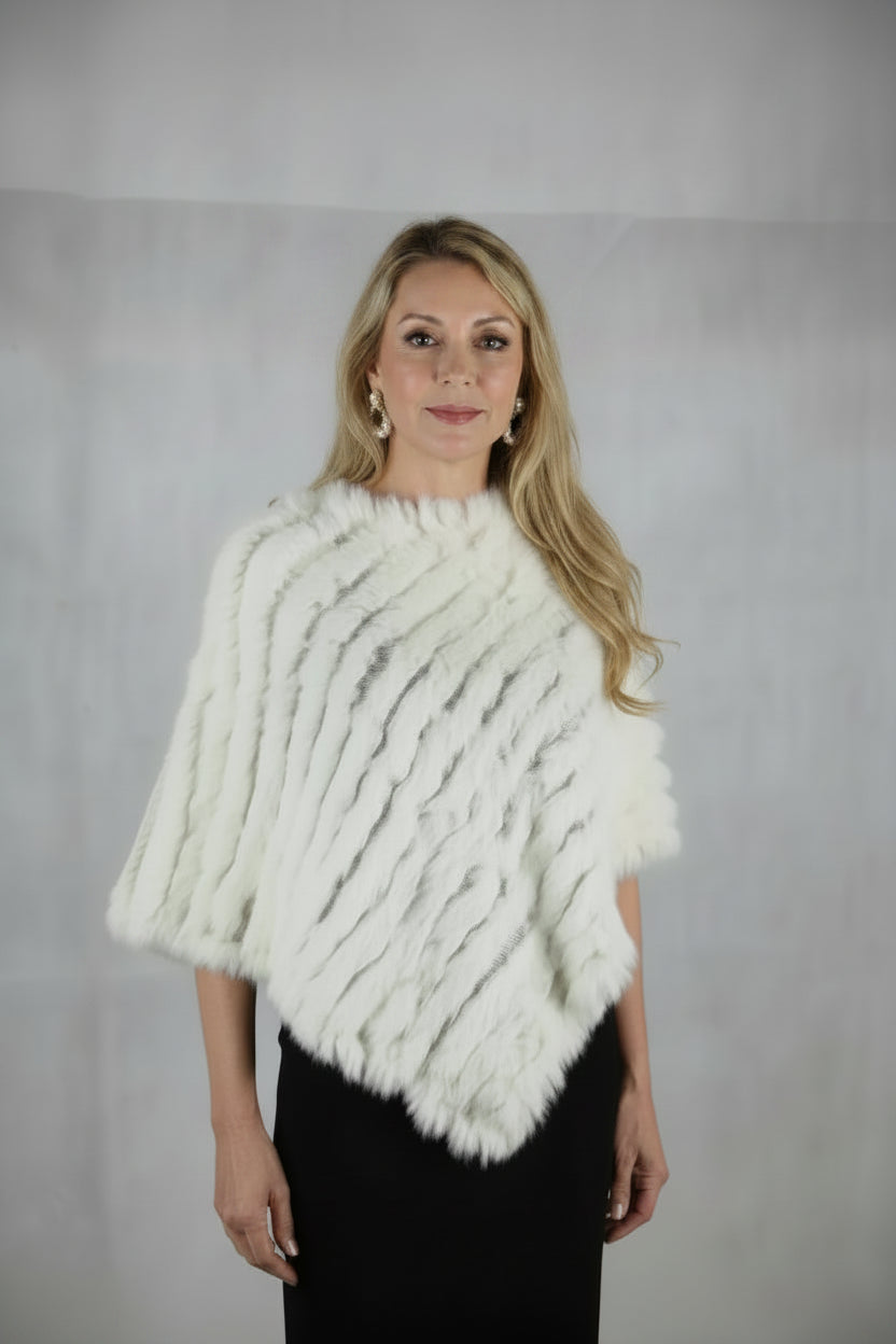 Xale Poncho Mink Listrado Degradê