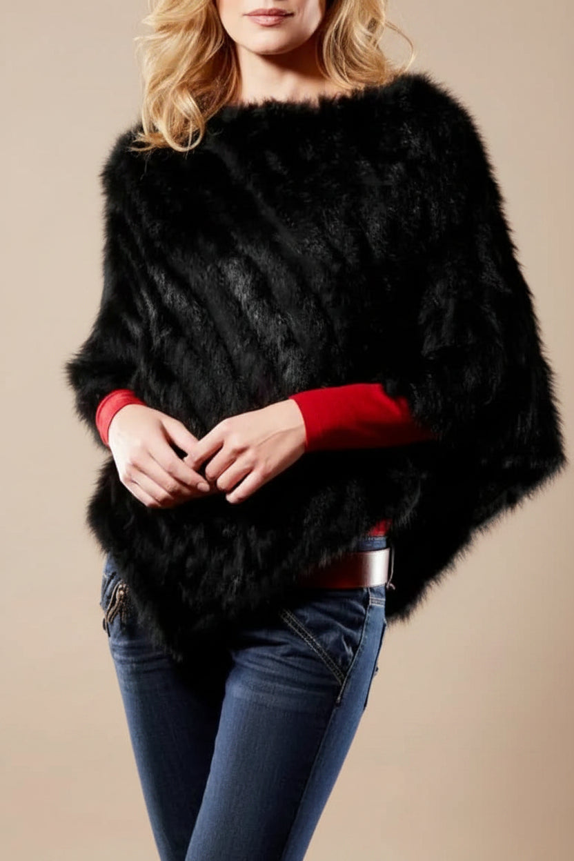 Xale Poncho Mink Listrado Degradê