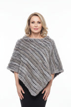Xale Poncho Mink Listrado Degradê