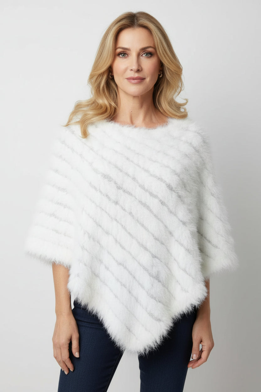 Xale Poncho Mink Listrado Degradê