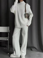 Elara Ribbed Turtleneck Knit Set