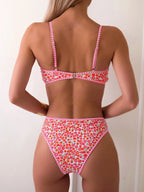 Floral Ring Detail High Waist Bikini Set Swimwear