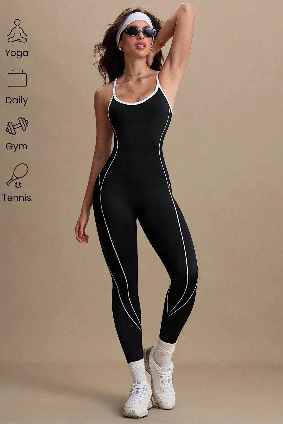 Sleeveless Backless Catsuit Jumpsuit Womens