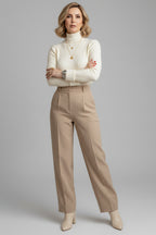 Suéter Canelado Gola Alta Classic Forrado em Fleece