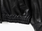 Jaqueta Bomber Oversized Couro PU Texturizado