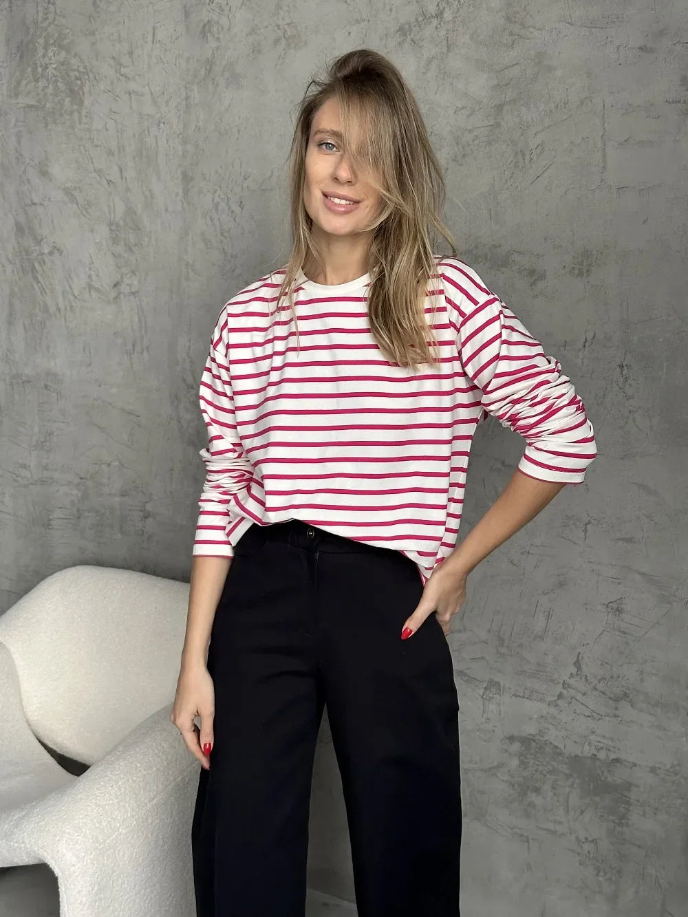 Marlowe Striped Long Sleeve Tee