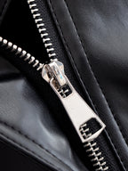 Jaqueta Trench Coat Casual em Couro PU com Cinto