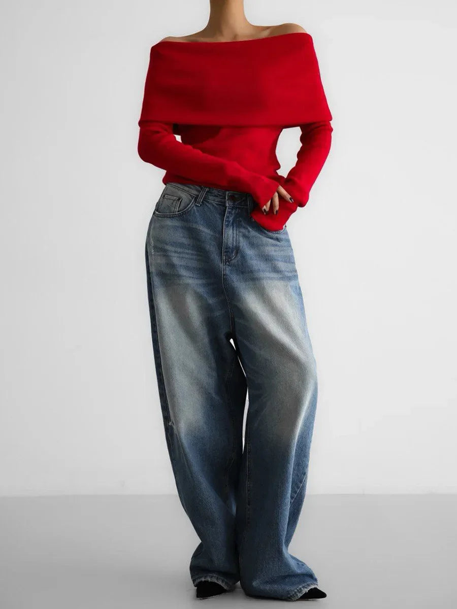 Aria Off-Shoulder Knit Sweater