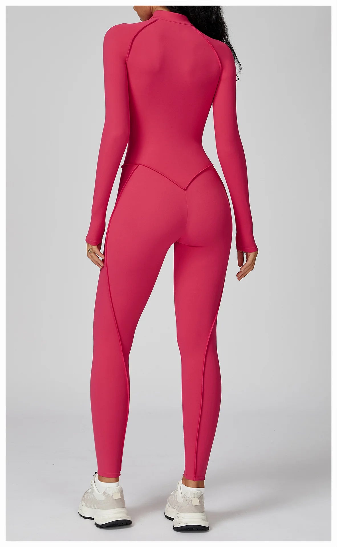 Long Sleeve Workout Jumpsuit — Seamless Contour Fit with Sculpting Support