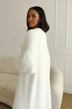 Cardigan Longo de Tricô Peluciado