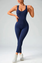 Seamless Backless Catsuit Jumpsuit Women Sleeveless Tummy Control Workout Bodysuit