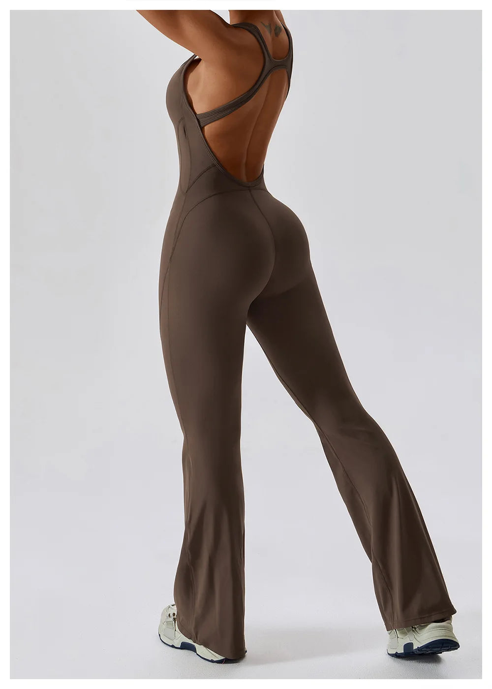 One-Piece Jumpsuit — Seamless Sculpting Fit with Flared Leg