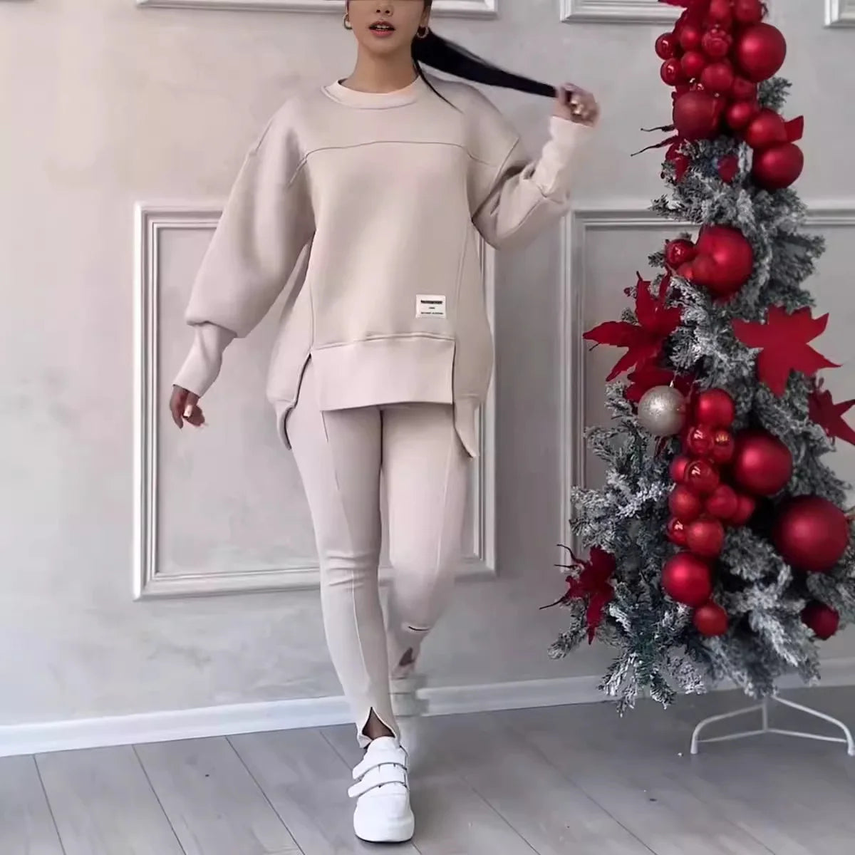 Serena Peplum Sweatshirt Set