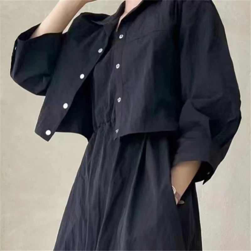 Noelle Cropped Shirt & Maxi Skirt Set