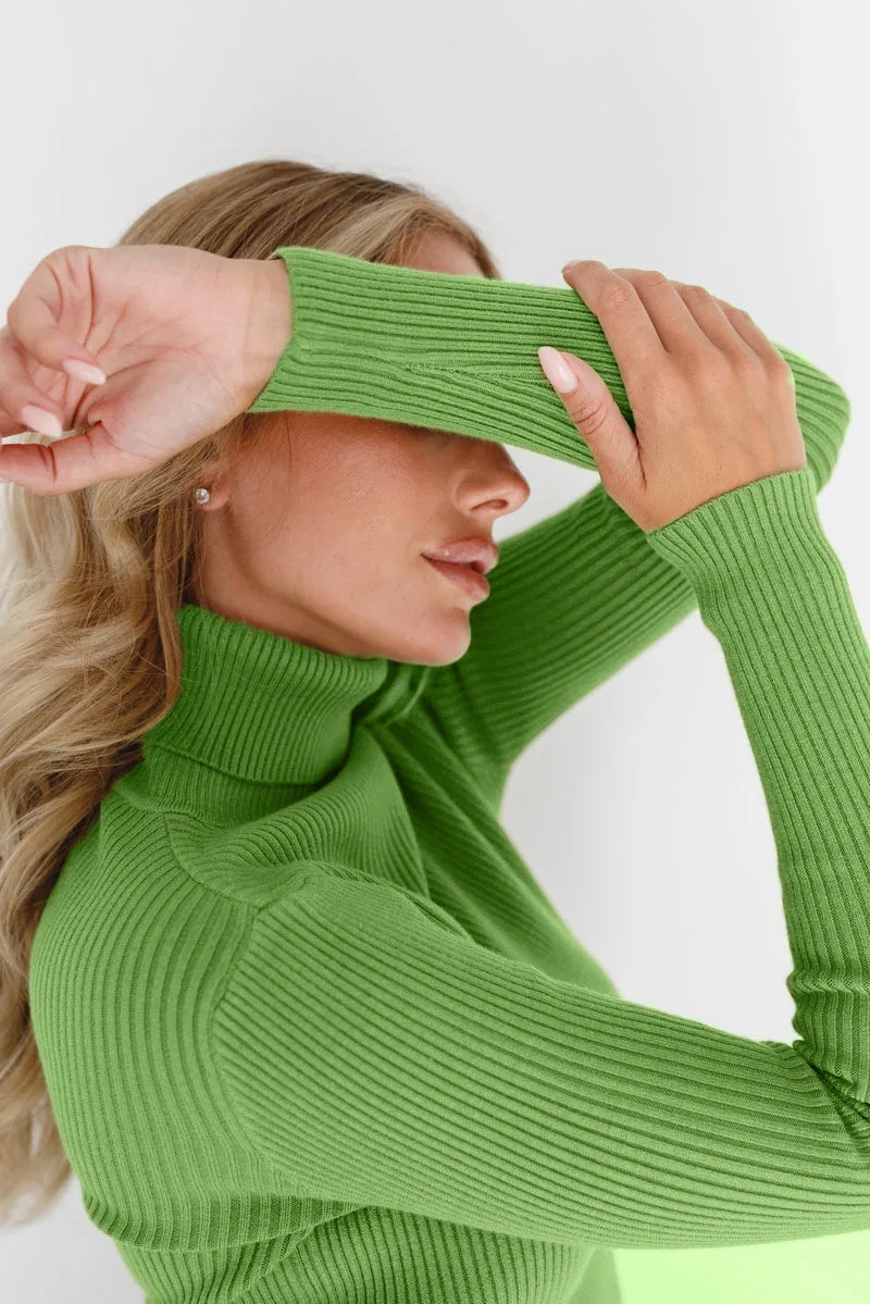 Aurora Ribbed Turtleneck Sweater