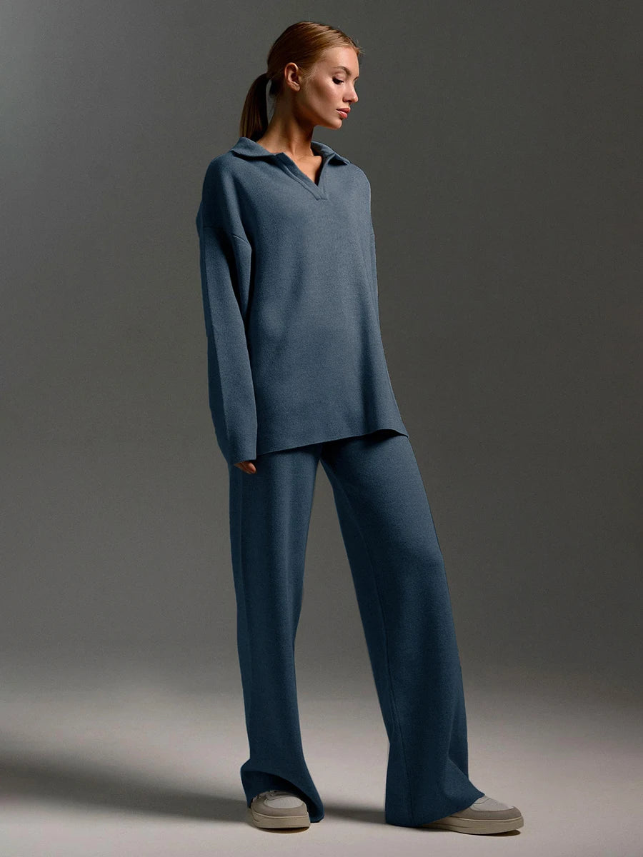 Liora Polo Knit Lounge Set