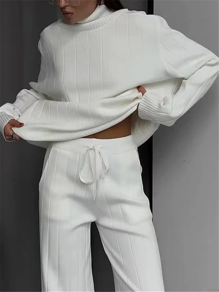 Elara Ribbed Turtleneck Knit Set