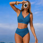 Sexy Cross Wrap Bikini Set - Push Up High Waist