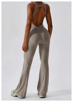 One-Piece Jumpsuit — Seamless Sculpting Fit with Flared Leg