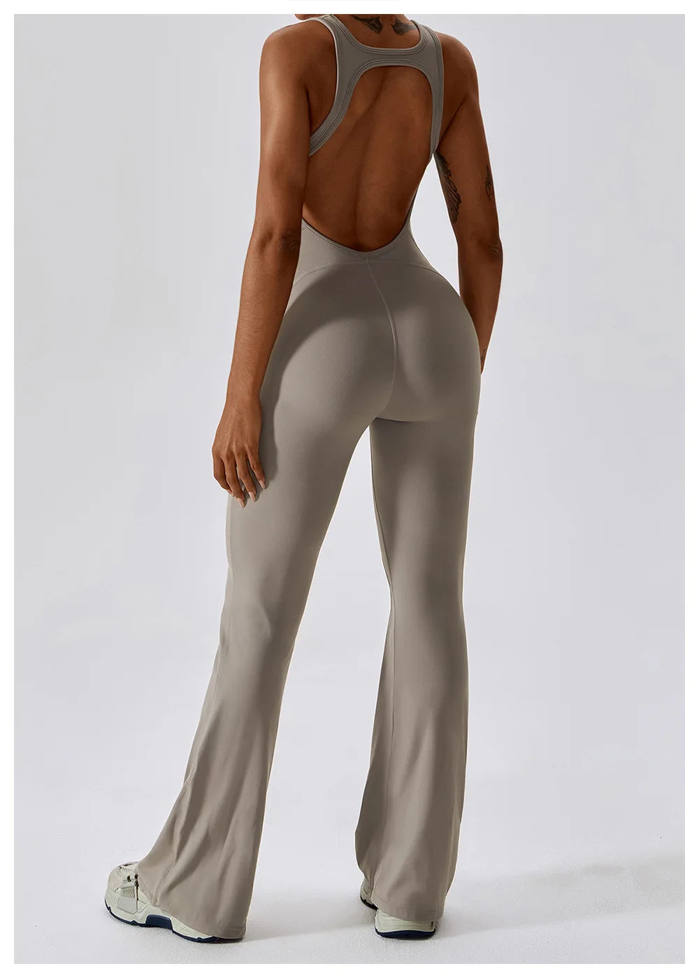 One-Piece Jumpsuit — Seamless Sculpting Fit with Flared Leg