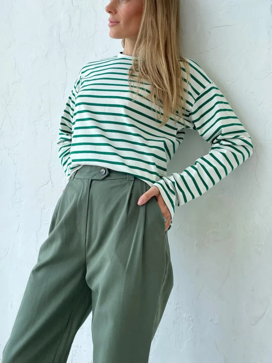 Marlowe Striped Long Sleeve Tee