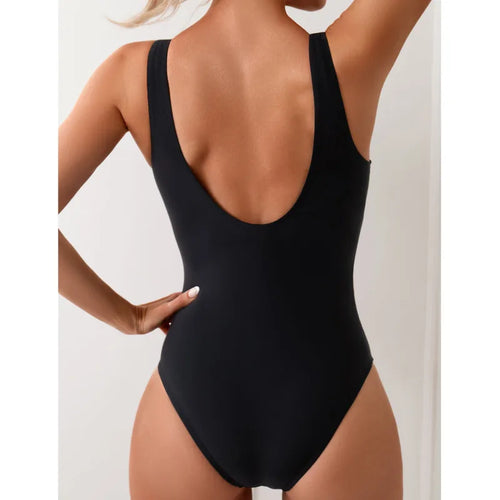 Color Block One Piece Swimsuit High Cut Sculpting Monokini