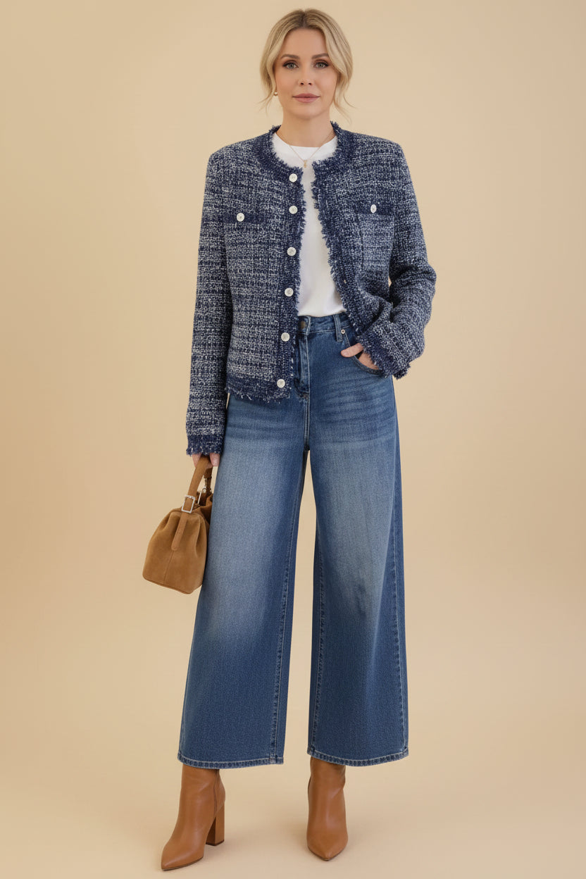 Casaco Cardigã Tweed Classic Valemza