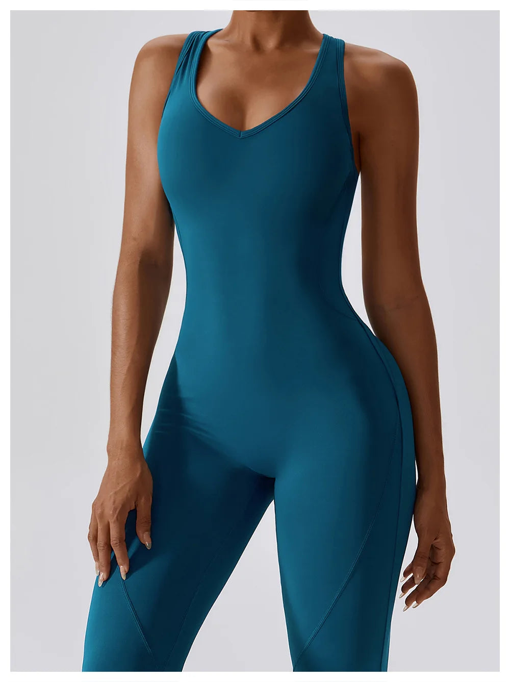 One-Piece Jumpsuit — Seamless Sculpting Fit with Flared Leg