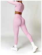 Long Sleeve Top + Leggings/Short — QuickDry Workout Set with Sculpting Fit