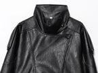Jaqueta Bomber Oversized Couro PU Texturizado