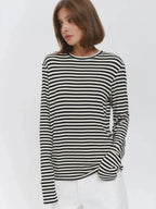 Harper Striped Twist Hem Long Sleeve Tee