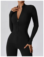 Full-Length Workout Jumpsuit — QuickDry Comfort with Sculpting Fit