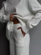 Elara Ribbed Turtleneck Knit Set