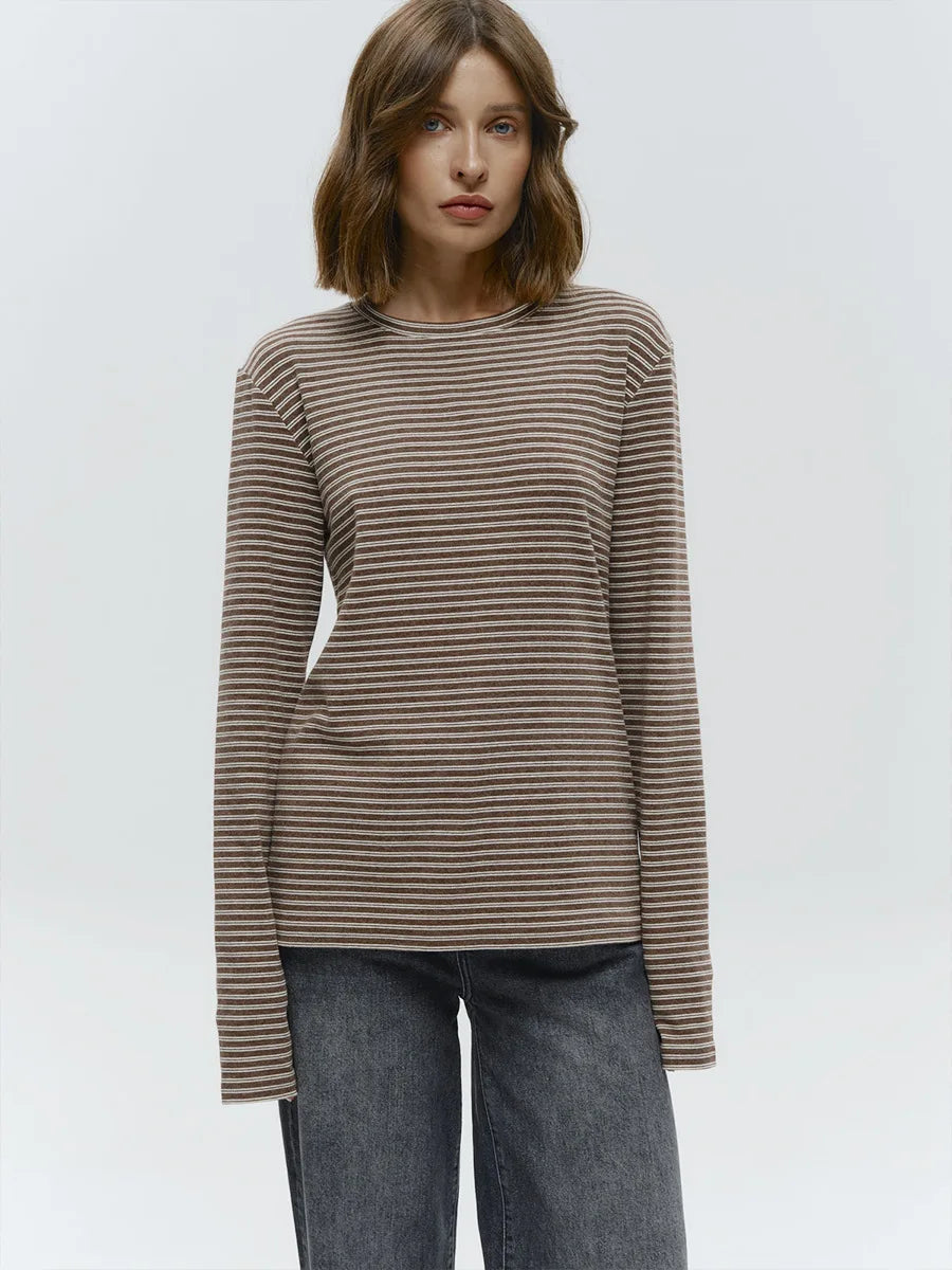 Harper Striped Twist Hem Long Sleeve Tee