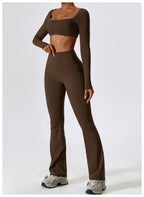 Long Sleeve Top + Leggings — Sleek Fit Workout Set with Sculpting Fit