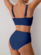 Sexy Cross Wrap Bikini Set - Push Up High Waist