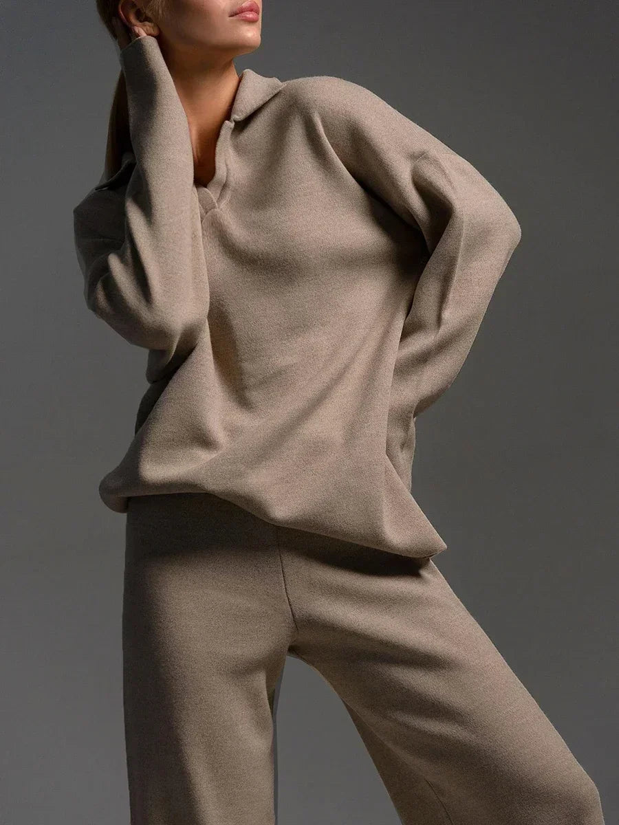 Liora Polo Knit Lounge Set