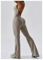 One-Piece Jumpsuit — Seamless Sculpting Fit with Flared Leg