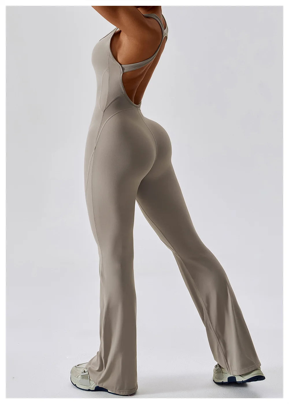 One-Piece Jumpsuit — Seamless Sculpting Fit with Flared Leg