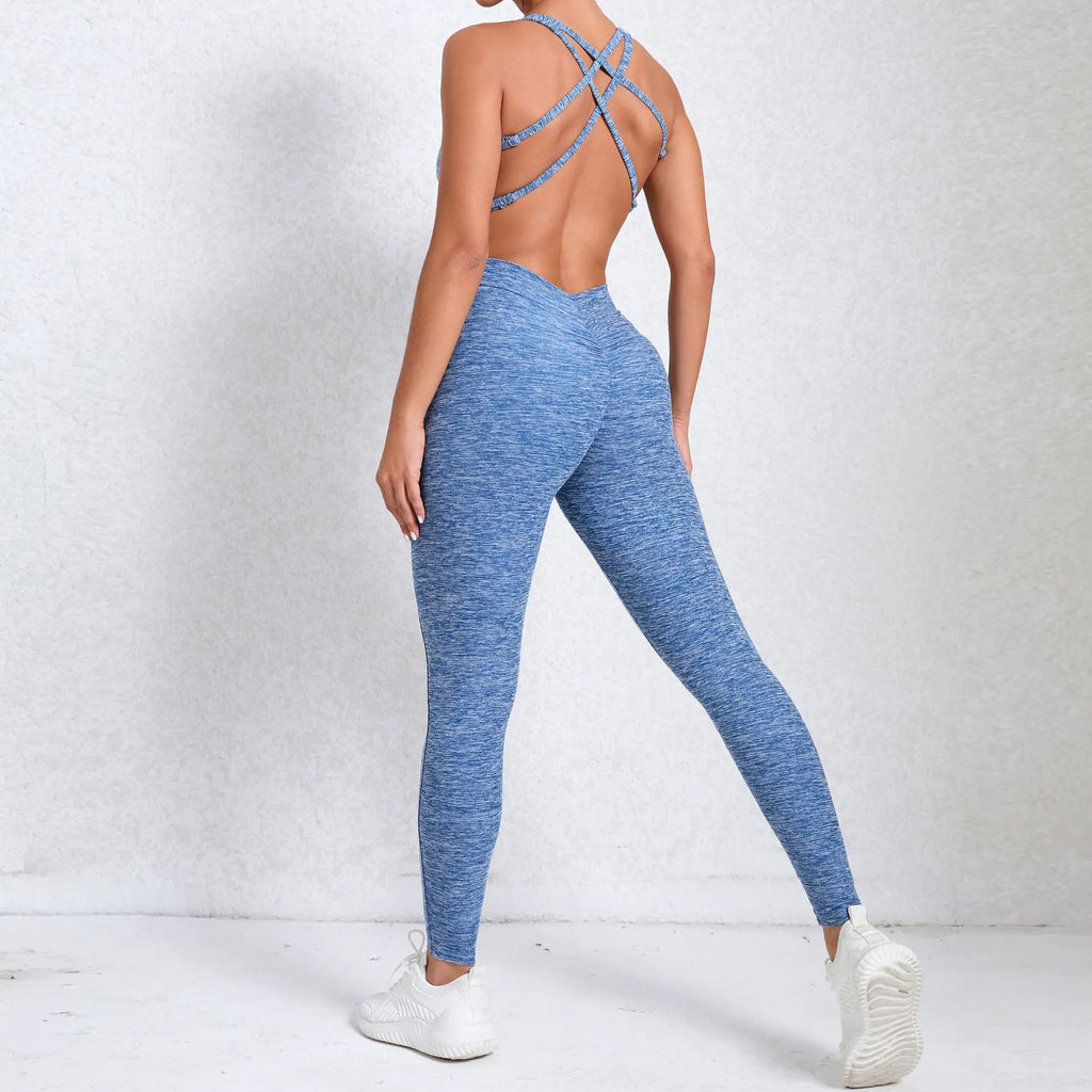 Sleeveless Cutout Back Catsuit Jumpsuit Women’s Sculpting Workout