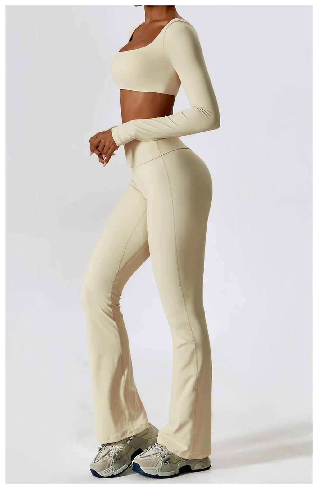 Long Sleeve Top + Leggings — Sleek Fit Workout Set with Sculpting Fit