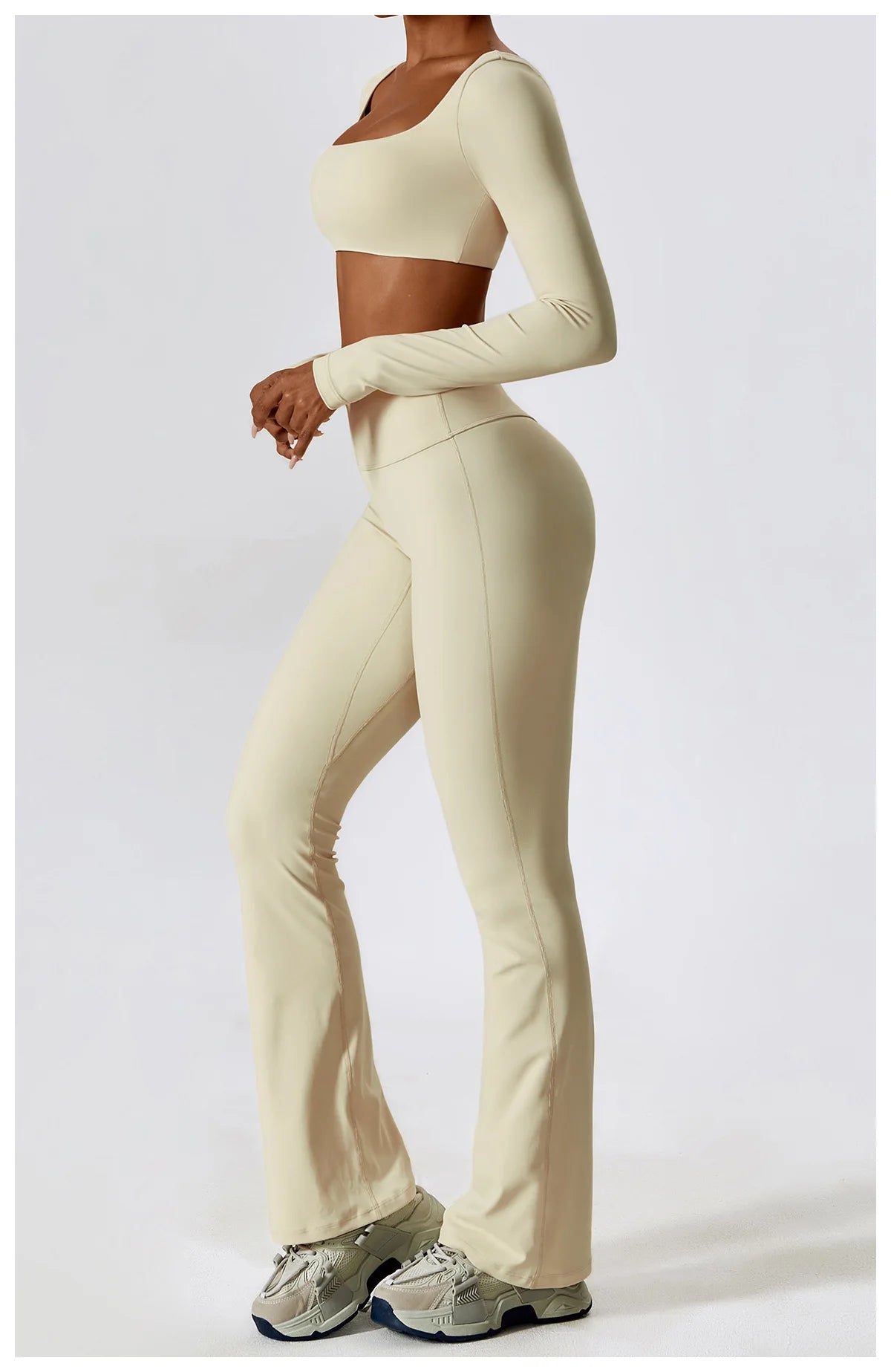 Long Sleeve Top + Leggings — Sleek Fit Workout Set with Sculpting Fit