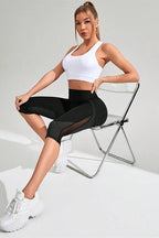 Legging Capri High Waist Mesh Pocket Tummy Control