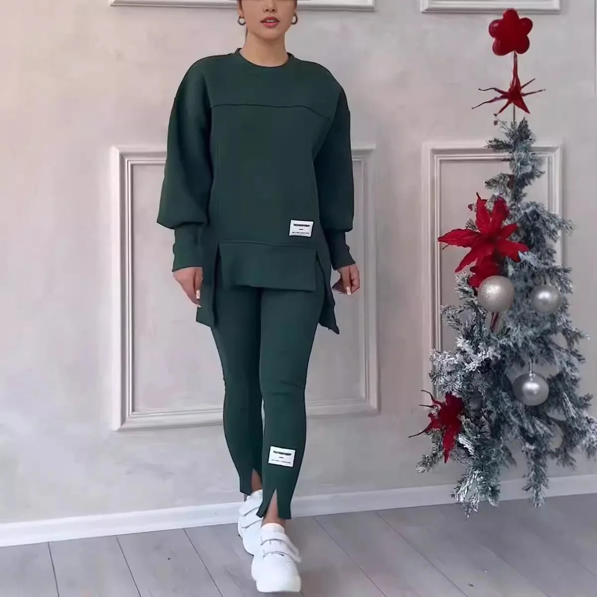 Serena Peplum Sweatshirt Set