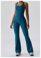 One-Piece Jumpsuit — Seamless Sculpting Fit with Flared Leg