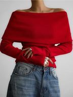 Aria Off-Shoulder Knit Sweater