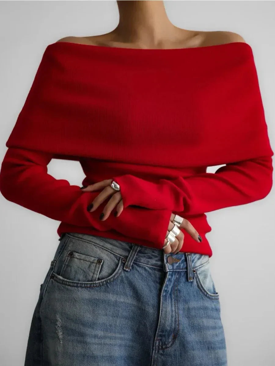 Aria Off-Shoulder Knit Sweater