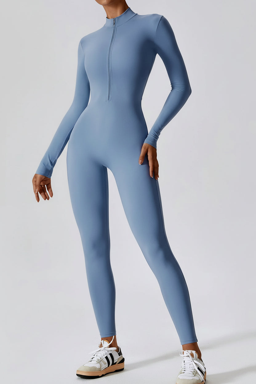 Full-Length Workout Jumpsuit — QuickDry Comfort with Sculpting Fit