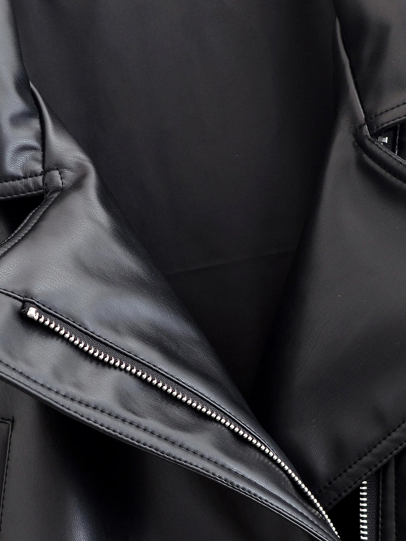 Jaqueta Trench Coat Casual em Couro PU com Cinto