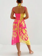 Butterfly Print Beach Cover Up Sarong Wrap Tunic